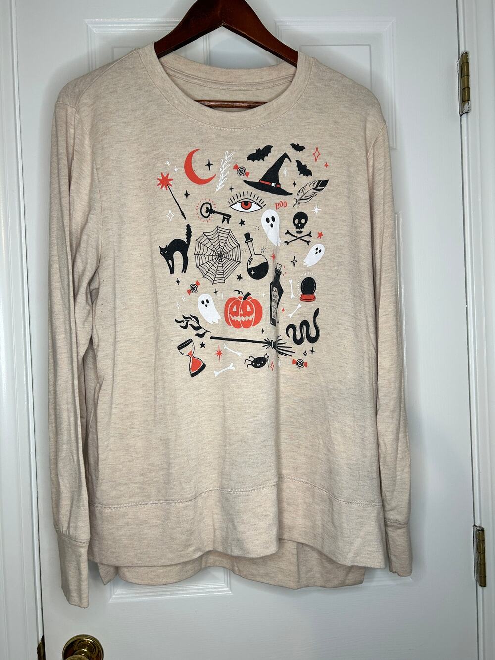 Way to Celebrate Halloween Sweatshirt Womens XL Ghost Pumpkin Witch Graphic